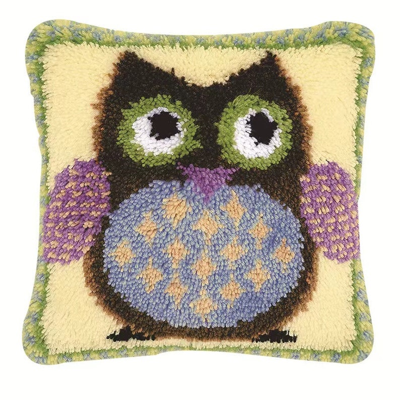Latch Hook Pillow Kit Owl Gift Case Australia - Easy Diy Owl Pillowcase Latch Hook Pillow Kit Owl Gift Case Australia - Easy Diy Owl Pillowcase