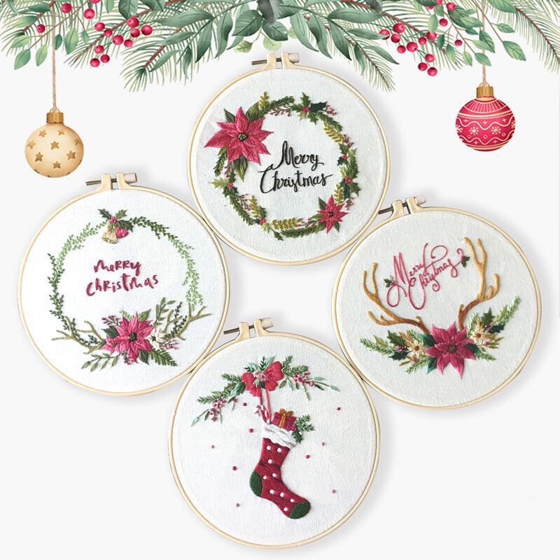 Christmas embroidery kits beginnersembroidery kits for  etsy Christmas embroidery kits beginnersembroidery kits for  etsy