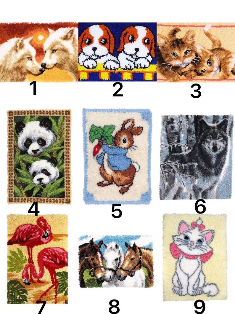 DIY Latch Hook Kits Rug Cat Latch Hook Kit Latch Hook Rug Kits Etsy