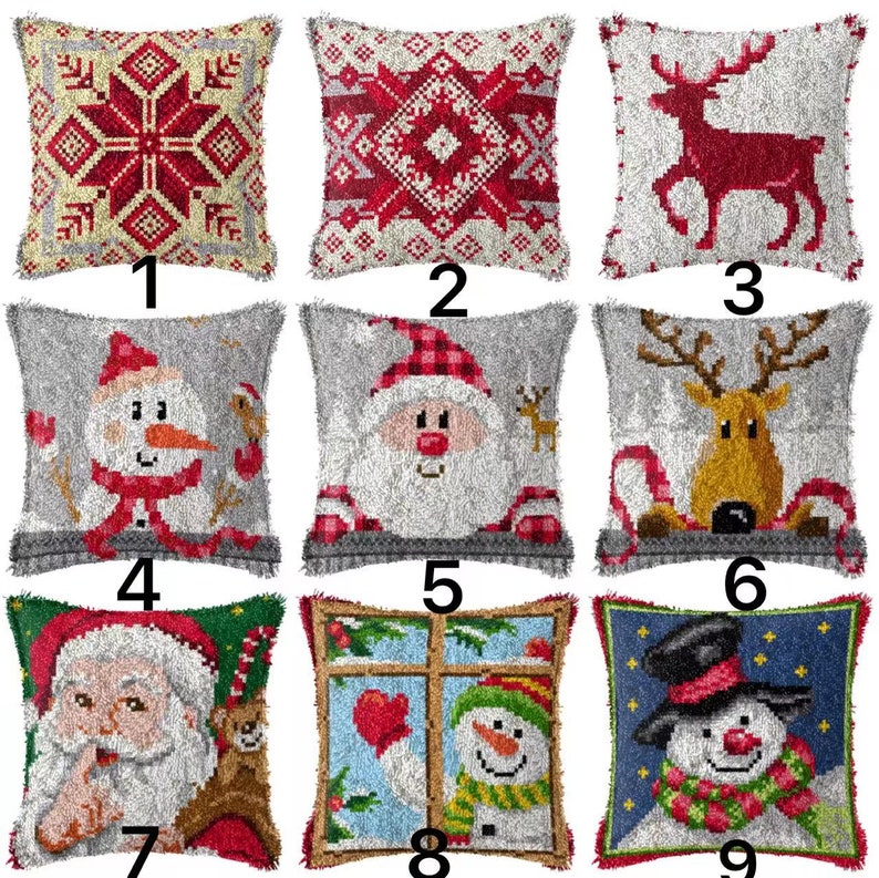 Latch Hook Pillow Kit DIY Latch Hook Pillow Kits Carpet Etsy