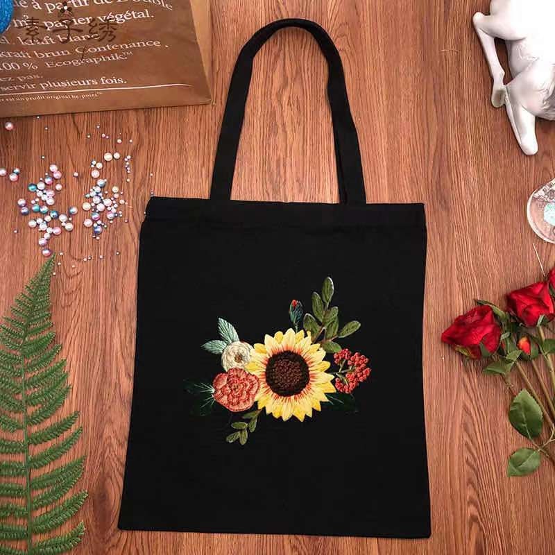 Floral Embroidery Canvas BagModern Embroidery KitBeginner Etsy