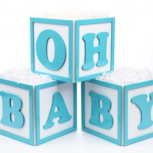 Baby Block Centerpiece for Baby Shower Birthday Party Event Decor