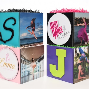Custom Dance Ballet Photo Cube Centerpiece for Birthday Party Bat Mitzvah Event Decor