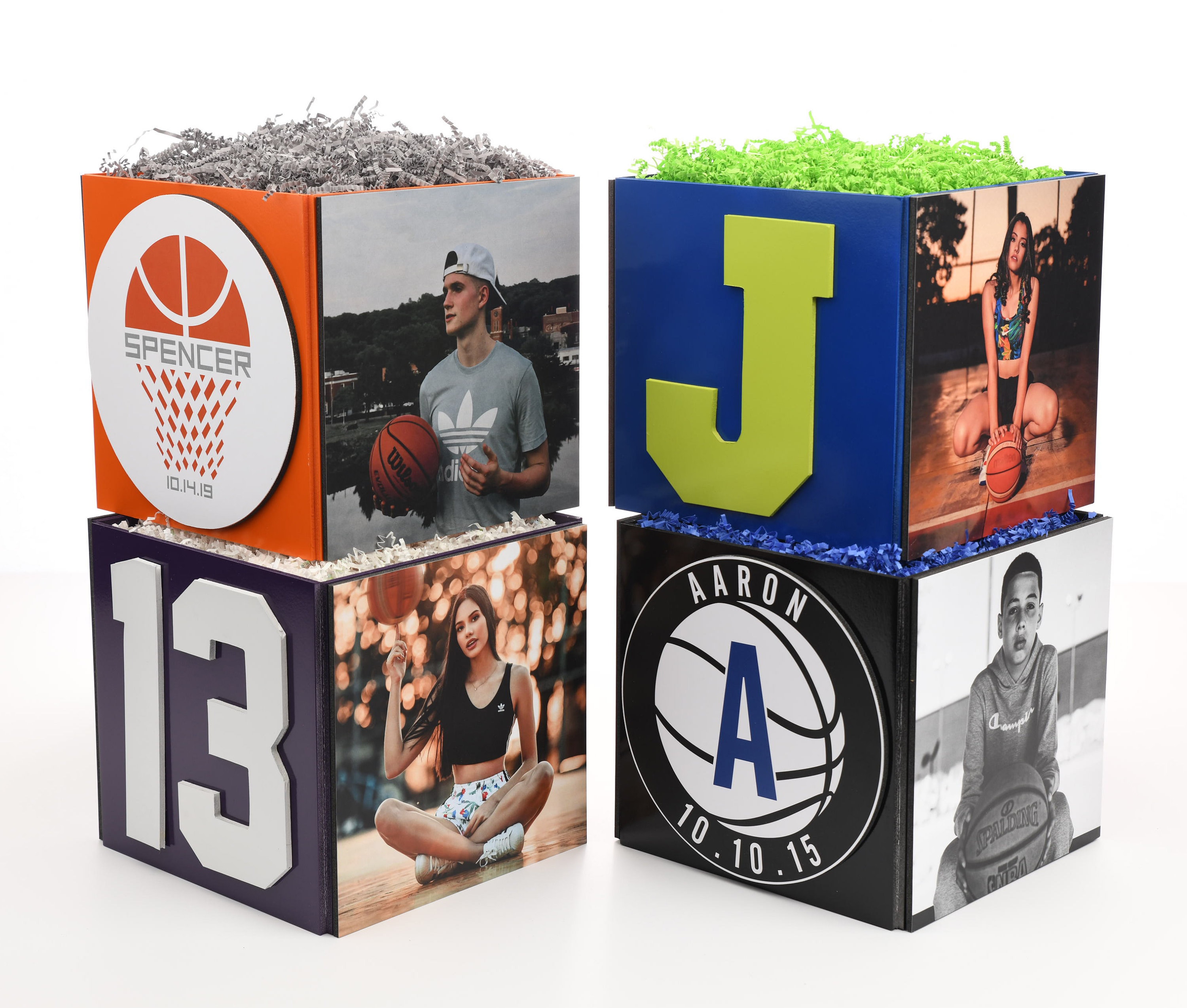 Custom Basketball Photo Cube Centerpiece for Birthday Party Etsy