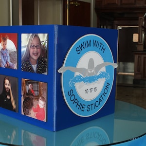 Custom Swim Theme Card Box for Bat Mitzvah Gifts, Sweet Sixteen