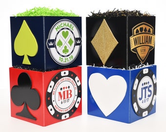 Custom Casino Poker Photo Cube Centerpiece for Birthday Party Bar Mitzvah Event Decor