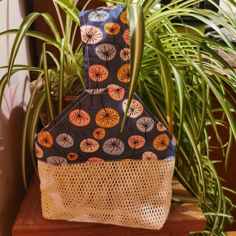 Cotton basket for clothespins fleuri multicolore
