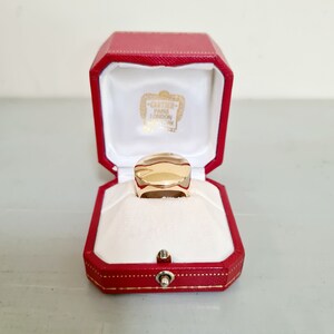 Rare Authentic Cartier 18k Yellow Gold High Polish Dome Ring 1999  Box Size M