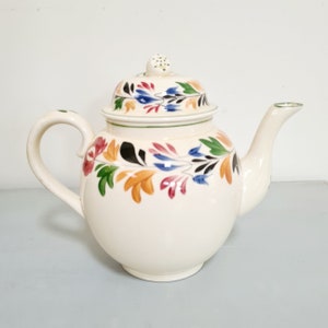 Antique Adams Pottery Norman Franks Arts and Crafts Floral Hand Painted Teapot ~ Circa 1920&#39;s
