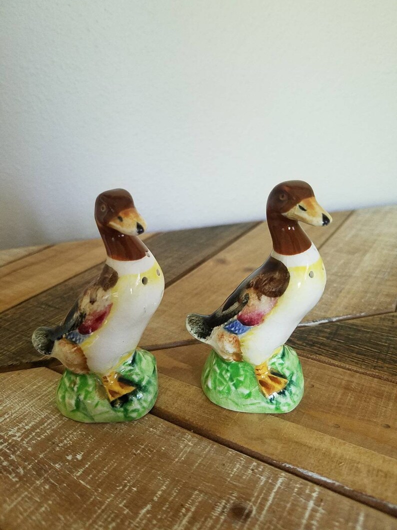 Japan Mallard Duck Salt and Pepper shakers Porcelain Salt and Etsy