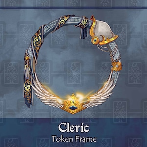 Cleric D&D Token Frame/Digital Token/Tabletop/Dungeons And Dragons/Pathfinder/Foundry VTT/Roll20