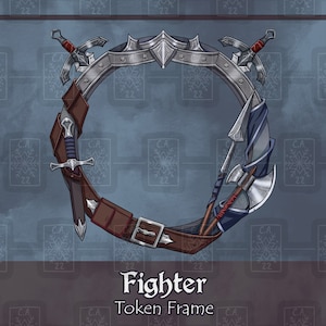 Fighter D&D Token Frame/Digital Token/Tabletop/Dungeons And Dragons/Pathfinder/Foundry VTT/Roll20