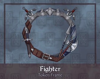 Fighter D&D Token Frame/Digital Token/Tabletop/Dungeons And Dragons/Pathfinder/Foundry VTT/Roll20