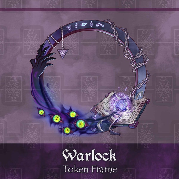 Warlock D&D Token Frame/Digital Token/Tabletop/Dungeons And Dragons/Pathfinder/Foundry VTT/Roll20