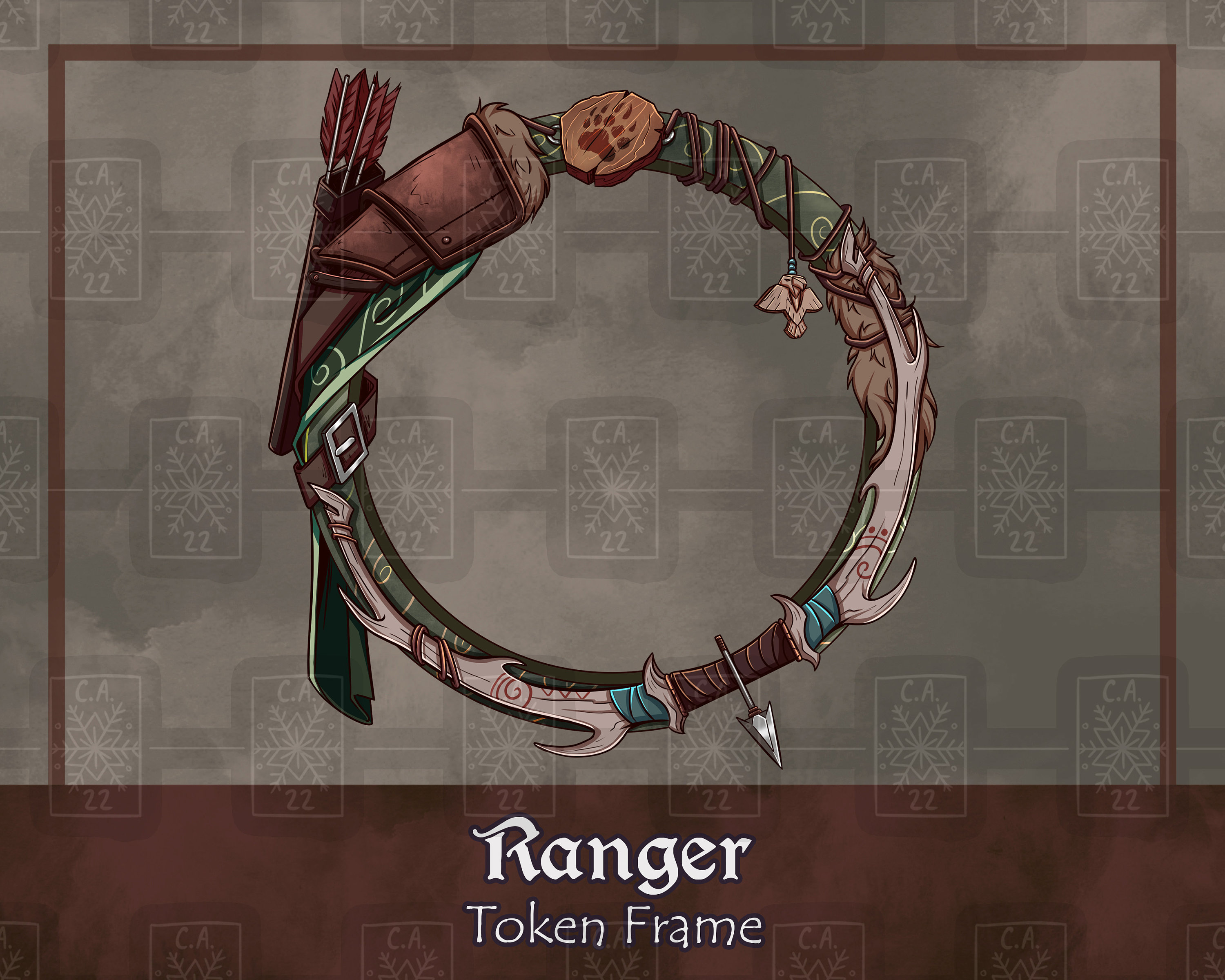 Ranger D&D Token Frame/Digital Token/Tabletop/Dungeons And Dragons/Pathfinder/Foundry VTT/Roll20