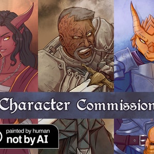 Dungeons And Dragons/D&D Custom Character Commission/Portrait/DnD/Pathfinder/Tabletop RPG Character Art/Novel Art/Custom Art