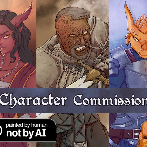 Dungeons And Dragons/D&D Custom Character Commission/Portrait/DnD/Pathfinder/Tabletop RPG Character Art/Novel Art/Custom Art