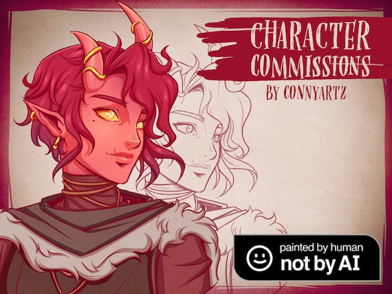 Custom Character Art Commission, Fantasy/Scifi RPG Portrait, OC/Novel, Gift (Digital Art)