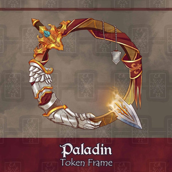 Paladin D&D Token Frame/Digital Token/Tabletop/Dungeons And Dragons/Pathfinder/Foundry VTT/Roll20