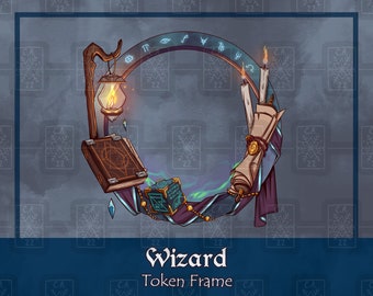 Wizard D&D Token Frame/Digital Token/Tabletop/Dungeons And Dragons/Pathfinder/Foundry VTT/Roll20