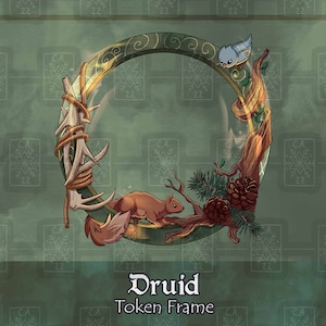 Druid D&D Token Frame/Digital Token/Tabletop/Dungeons And Dragons/Pathfinder/Foundry VTT/Roll20