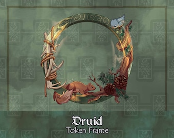 Druide D&D Token Frame/Digital Token/Tabletop/Dungeons And Dragons/Pathfinder/Foundry VTT/Roll20