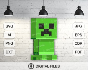 Download Minecraft Creeper Svg Etsy PSD Mockup Templates