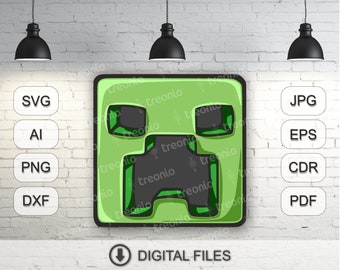 Download Minecraft Creeper Svg Etsy PSD Mockup Templates