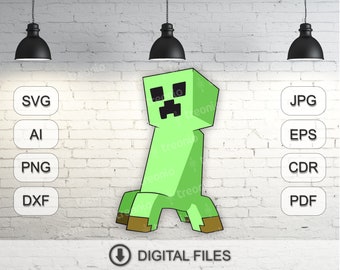 Download Minecraft Creeper Svg Etsy PSD Mockup Templates