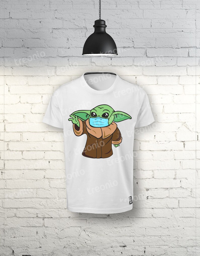 Download Baby Yoda with mask. Vector digital files cdr dxf ai svg ...