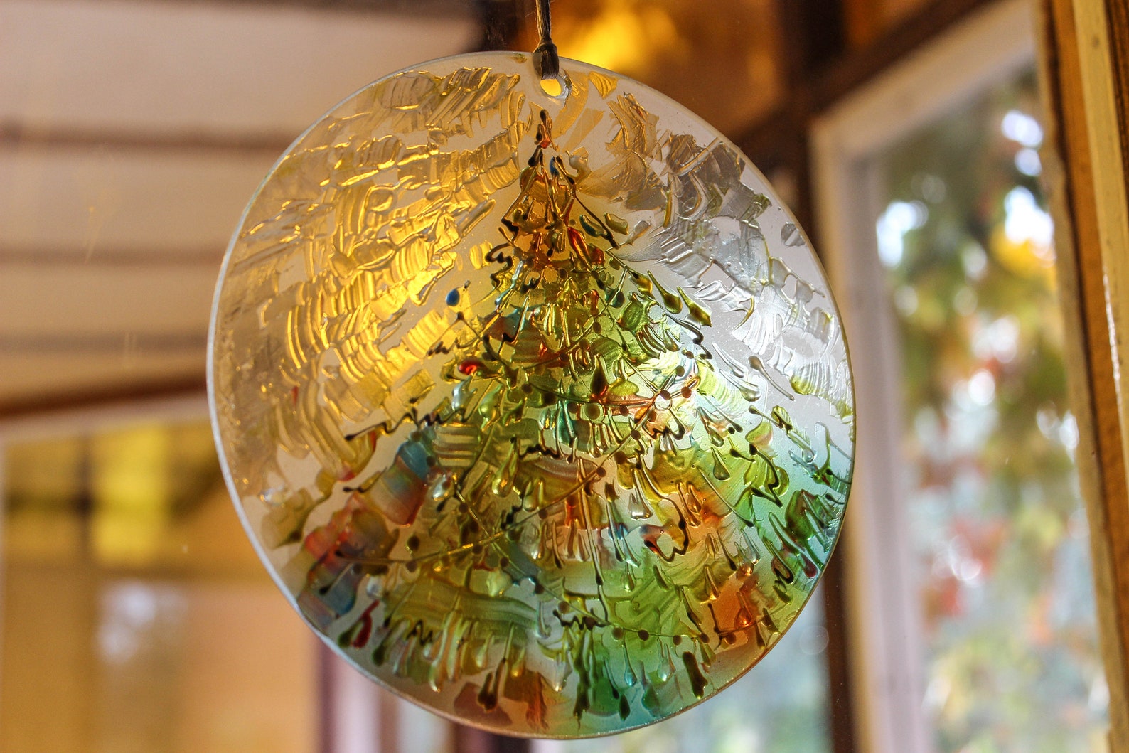 Suncatcher Sun Catcher Christmas ornament Glass ornament Etsy