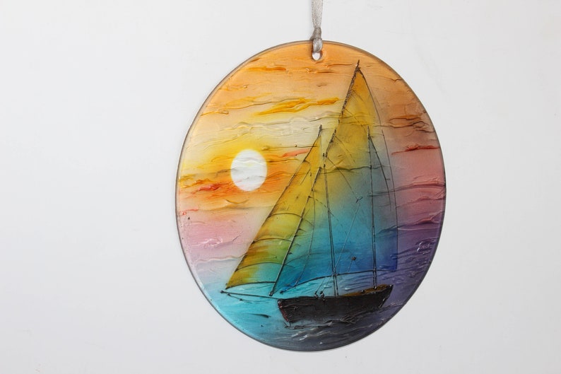 sailboat ornament ship ornament ocean lovers gift hand etsy