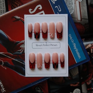 Spiderman madam web gel press on nails