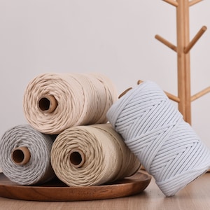 5.0MM PASTEL MACRAME ROPE PolyCotton Rope 100yards a Full Roll Knitting rope