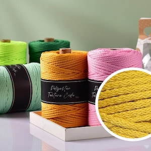 5.0MM Zigzag Crochet Polyester Rope  130yards a Full Roll Perfect for Macrame & Knitting Less Bright Polyester Rope
