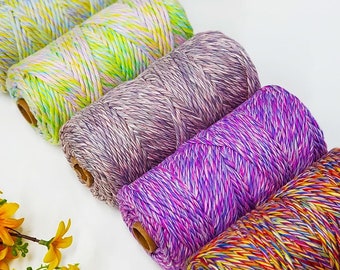 3.0MM Multi Color Mix Single Twist Cotton Rope Macrame Rope Cotton SOFT Rope 90yards a Roll Wall Hanging Deco