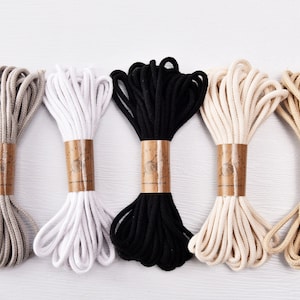 3mm Macrame Braid Cotton Cord 5meters a hank Natural Macrame  Cotton Cord for DIY Crafts Accessories, Christmas decorations, Bracelet making
