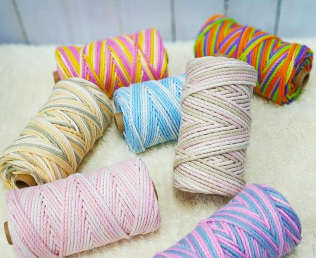 Pastel Roping 3.0MM Pastel COTTON ROPE Macrame Rope Pure Cotton SOFT Rope 90meters a ...