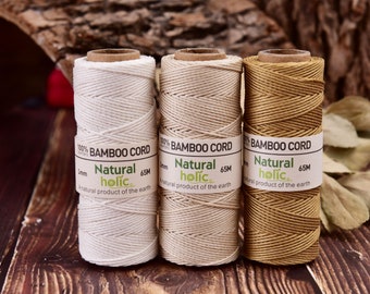 65M Polished Bamboo Cord 1.0MM: Bookbinding & Macrame
