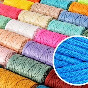 6.0MM Soft Polyester String Knitting Cord 70yards a Full Roll Perfect for Macrame & Knitting Polyester Fabric yarn