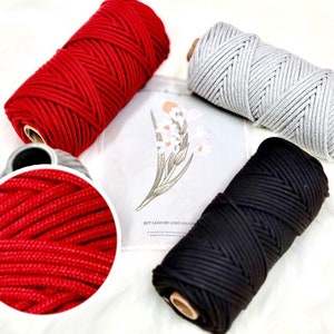 3.0MM High Density Braided Macrame cord 80yards a Full Roll Knotting cord Macrame rope