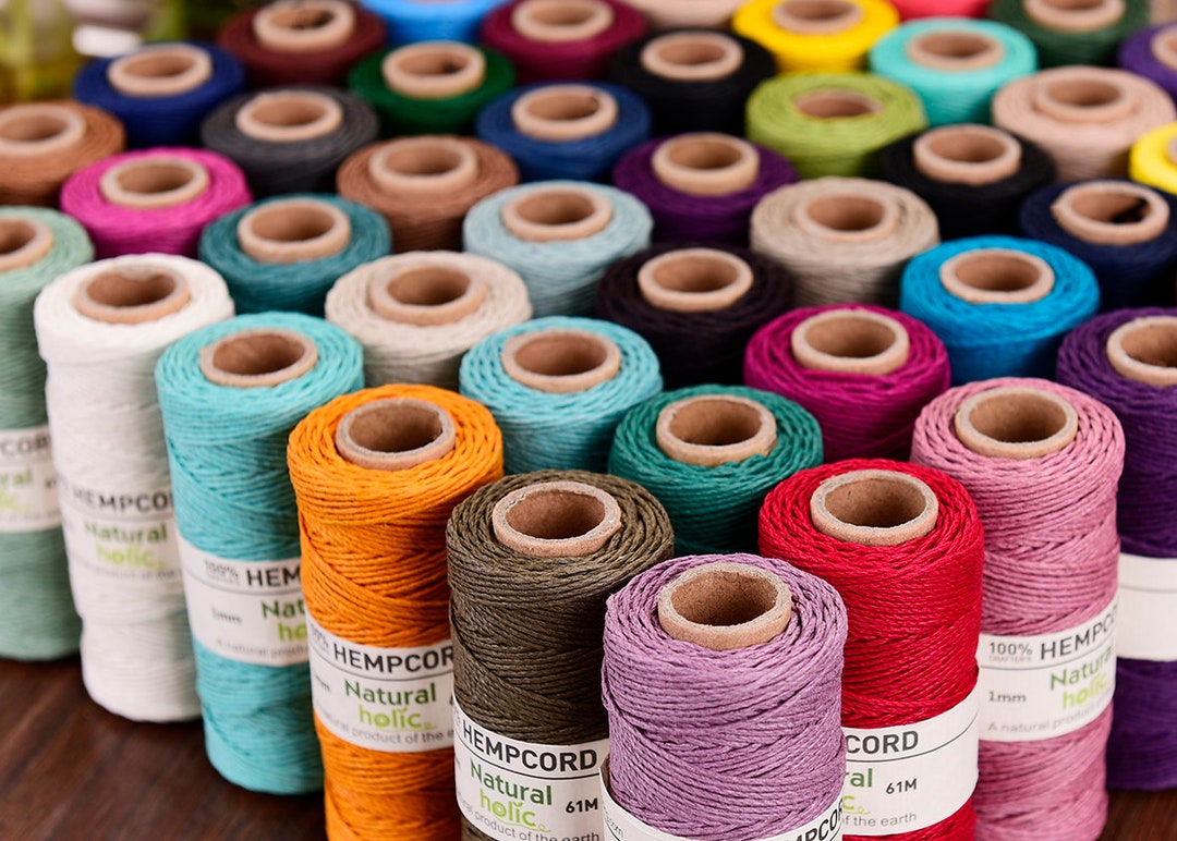 205FT Polished HEMP CORD 1.0MM Dia. 100 HEMP Yarn 20lb Tested