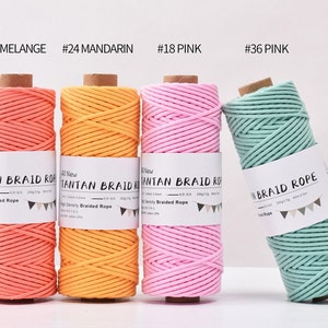 2.0MM Macrame Braided Cord 60Meters a Full Roll Knotting cord