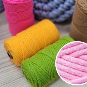 4.0MM Chunky Wool Yarn Wool Rope 80yards a Roll Bag Making Rope Knitting Yarn  Thick Macrame cord Rug yarn