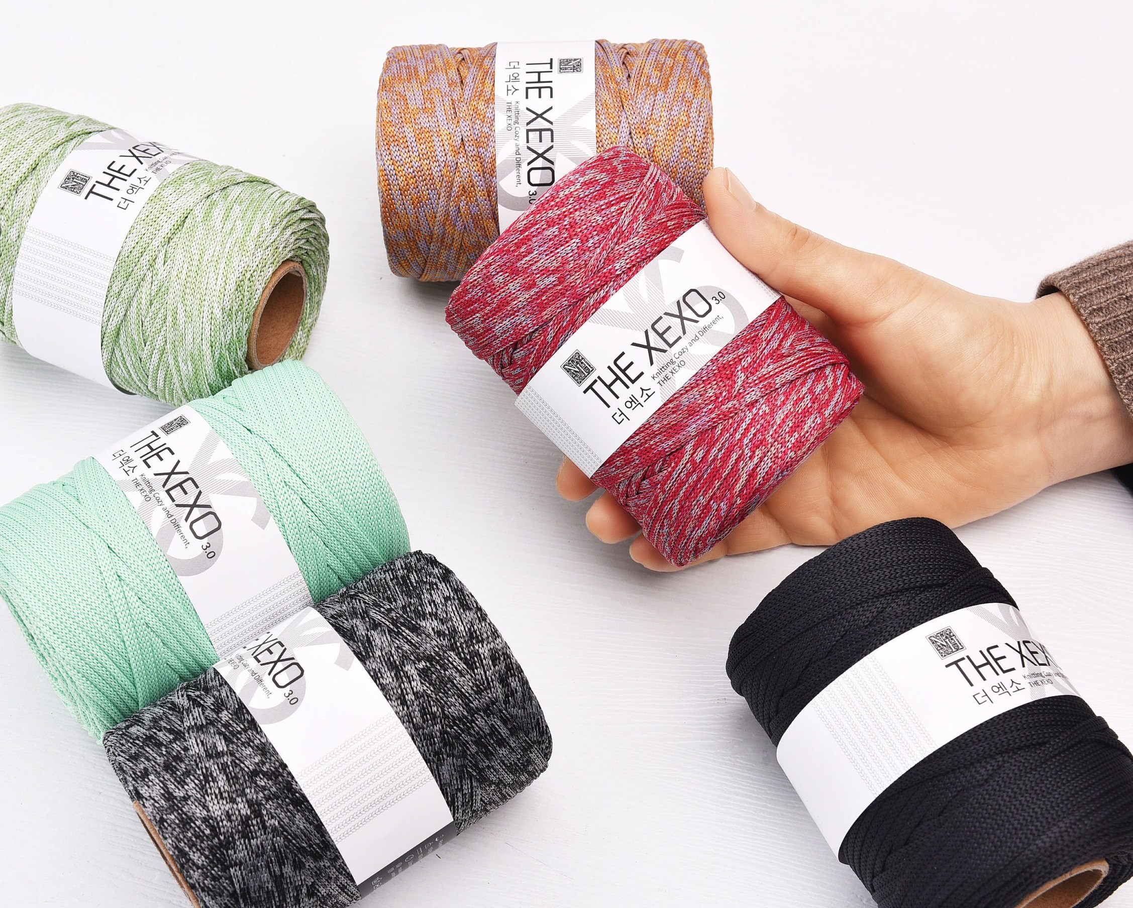 3mm Polyester Knitting Yarn Tube Yarn Lightweight Crochet Cord