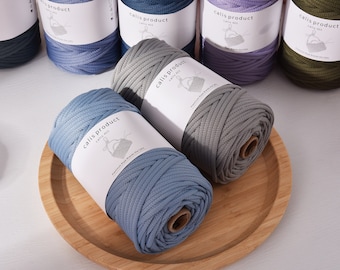 4MM Polyester Chunky String 90yards a Full Roll Perfect for Macrame & Knitting Polyester Fabric yarn
