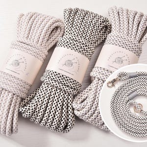 Web Patterned 8mm Cotton Rope 5m length Thick Braid cord for Pet Leashes & Outdooring, DIY Crafts Purpose