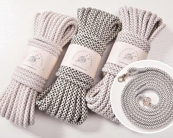 Web Patterned Cotton Rope: 8mm Braided Cord for DIY Crafts & Pet Leashes 5meters a skein