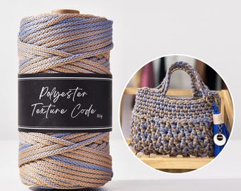 Two-Tone Polyester Braided Yarn, 5mm, 70 Yards, Macrame, Bag Knitting