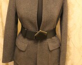 Moschino jeans Vintage women Coat wool grey jacket. Classic overcoat. Mod Minimalist casual clothing. Warm blazer. Size s m